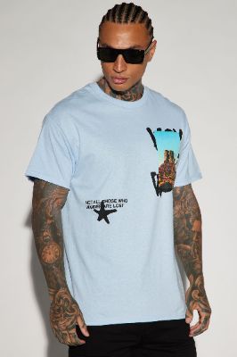 Wanderer Short Sleeve Tee - Light Blue sold by Fashion Nova