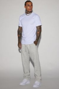 Tyson Heavyweight Straight Sweatpants - Heather Grey sold by Fashion Nova