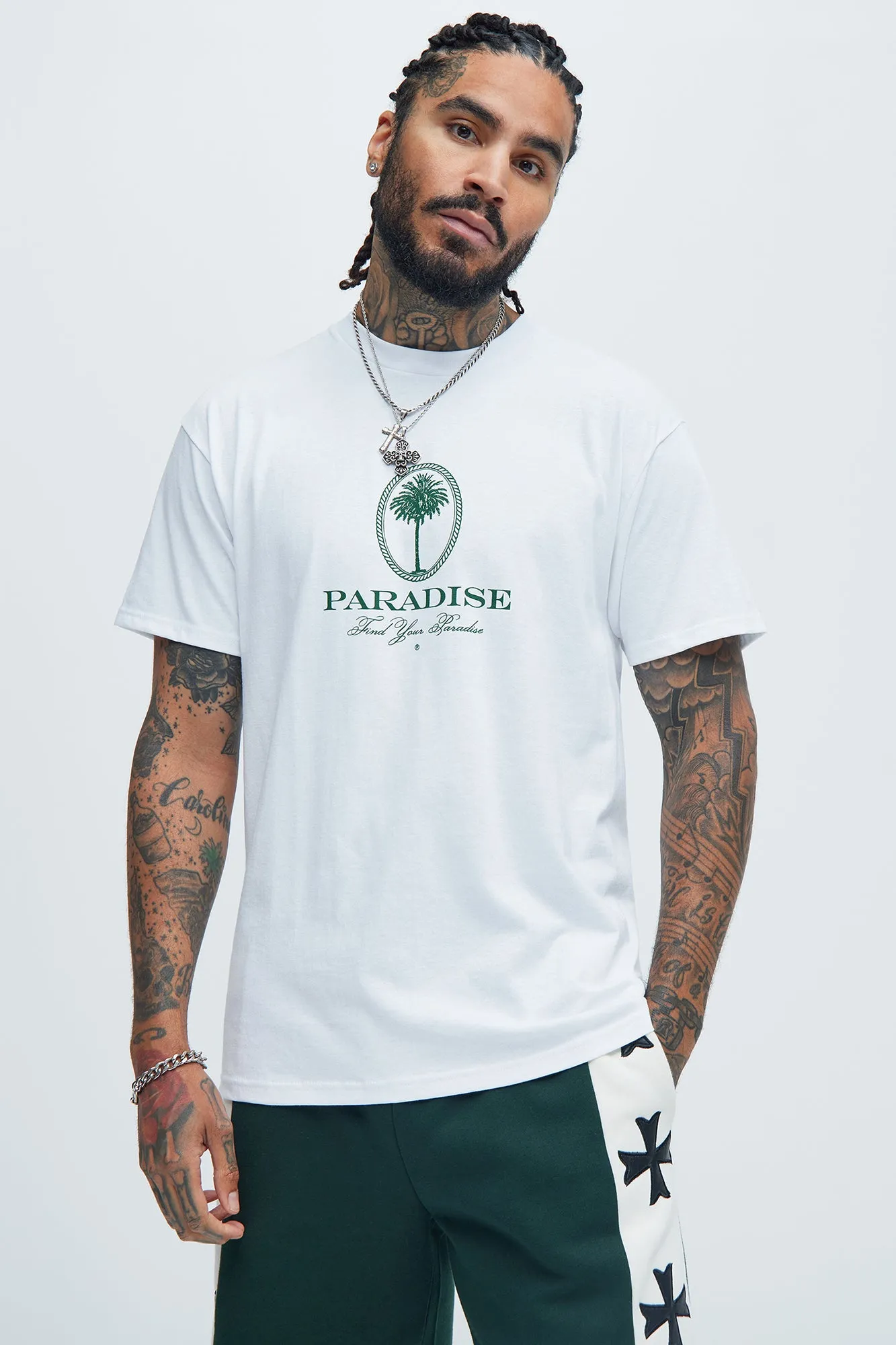 Find Your Paradise Short Sleeve Tee - White sold by Fashion Nova