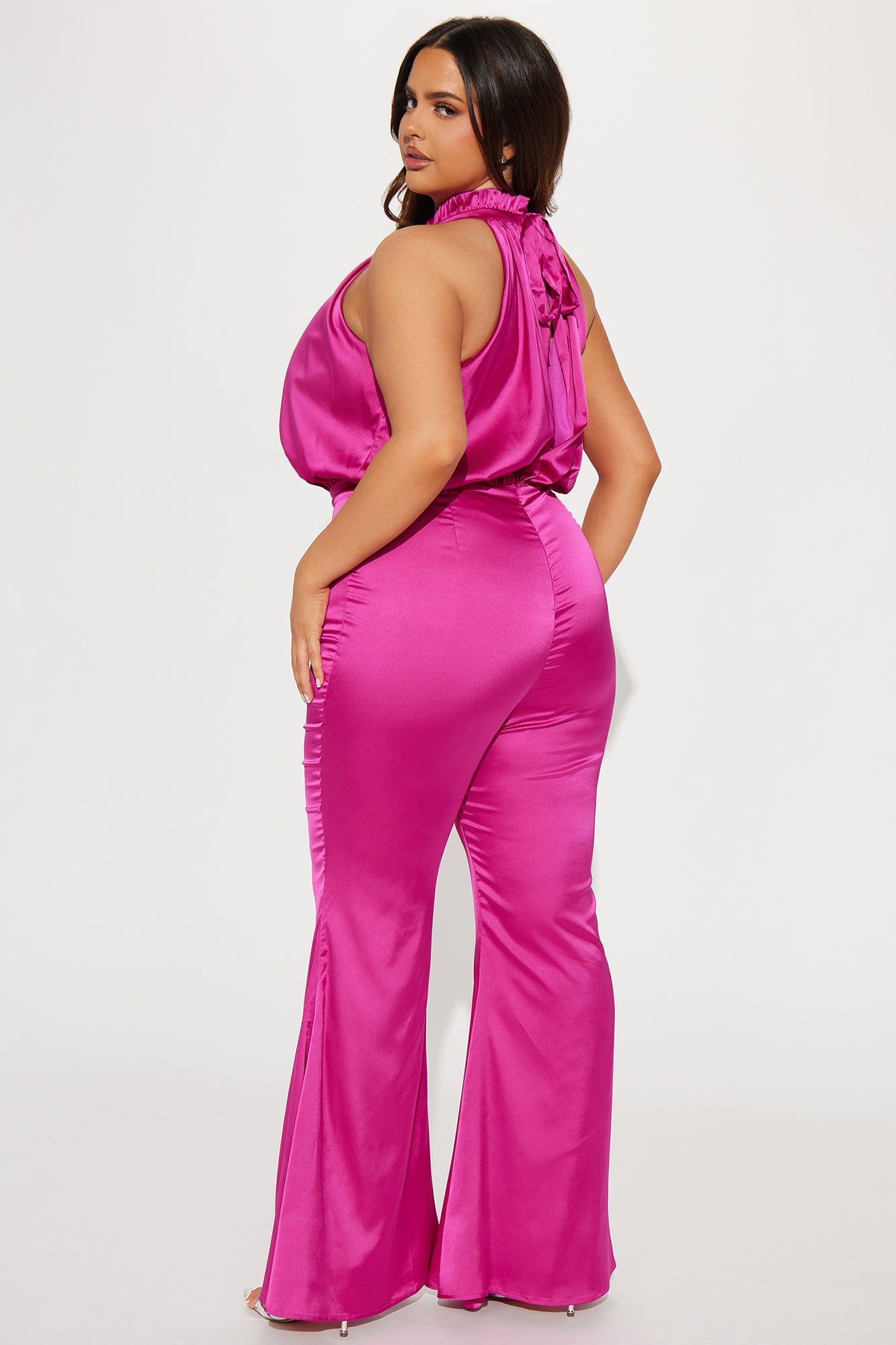 All I Ever Wanted Satin Jumpsuit - Fuchsia sold by Fashion Nova product image thumbnail 6