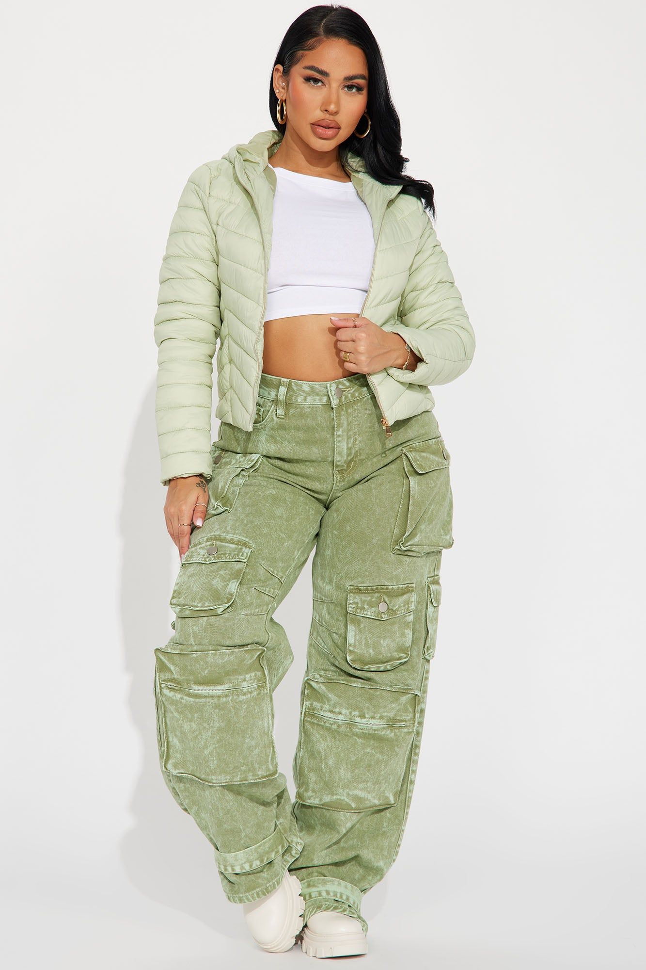 Cold Times Puffer Jacket - Chartreuse sold by Fashion Nova product image thumbnail 2
