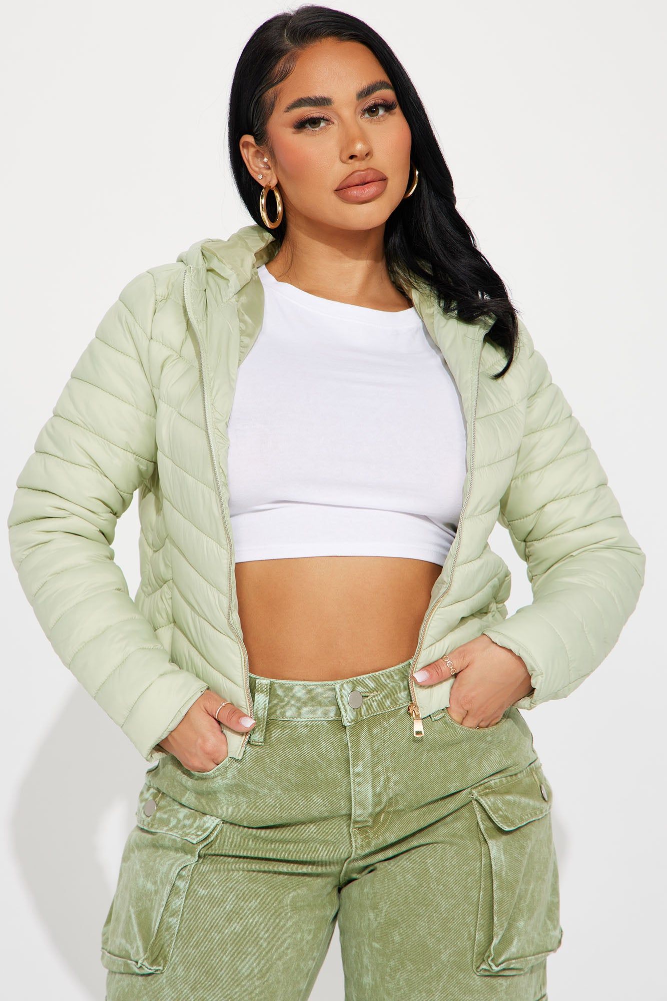 Cold Times Puffer Jacket - Chartreuse sold by Fashion Nova