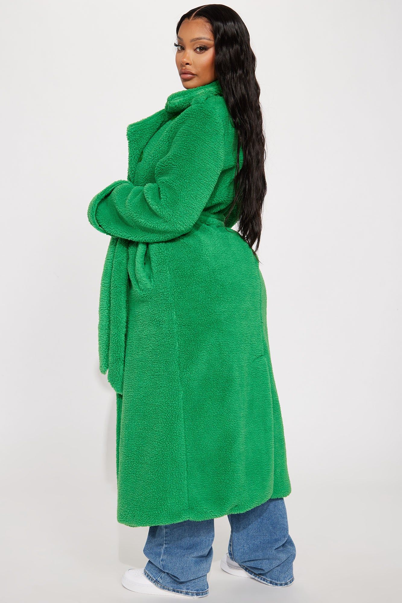 Treat Yourself Sherpa Coat - Kelly Green sold by Fashion Nova product image thumbnail 3