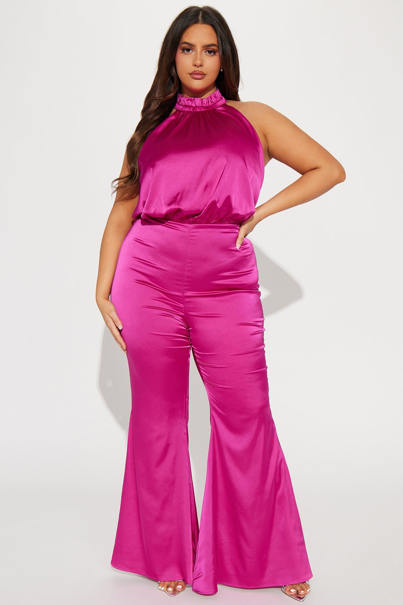 All I Ever Wanted Satin Jumpsuit - Fuchsia sold by Fashion Nova product image thumbnail 4