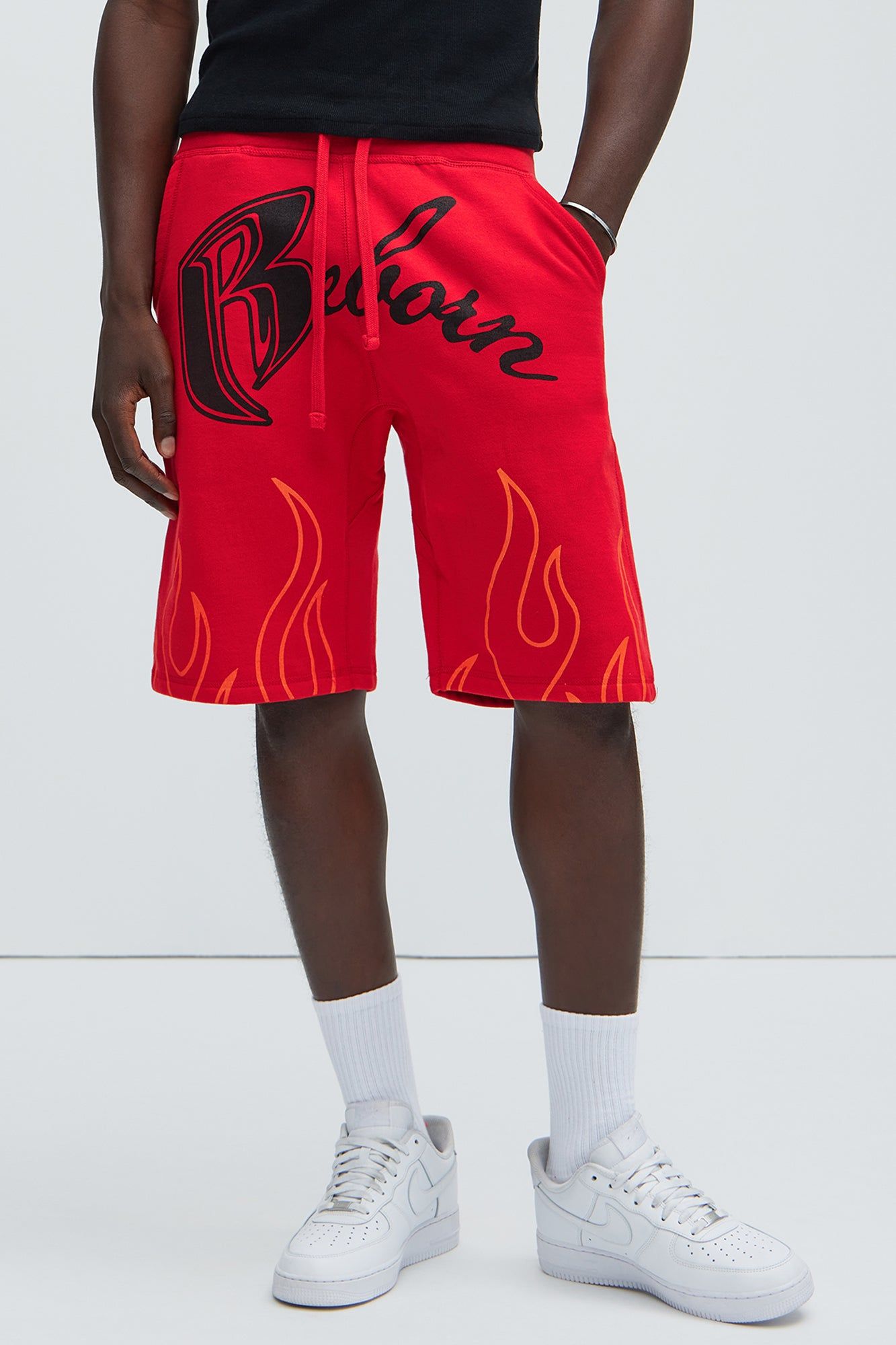 Flame Born Sweatshorts - Red sold by Fashion Nova