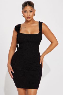 Kendall Sweater Mini Dress - Black sold by Fashion Nova