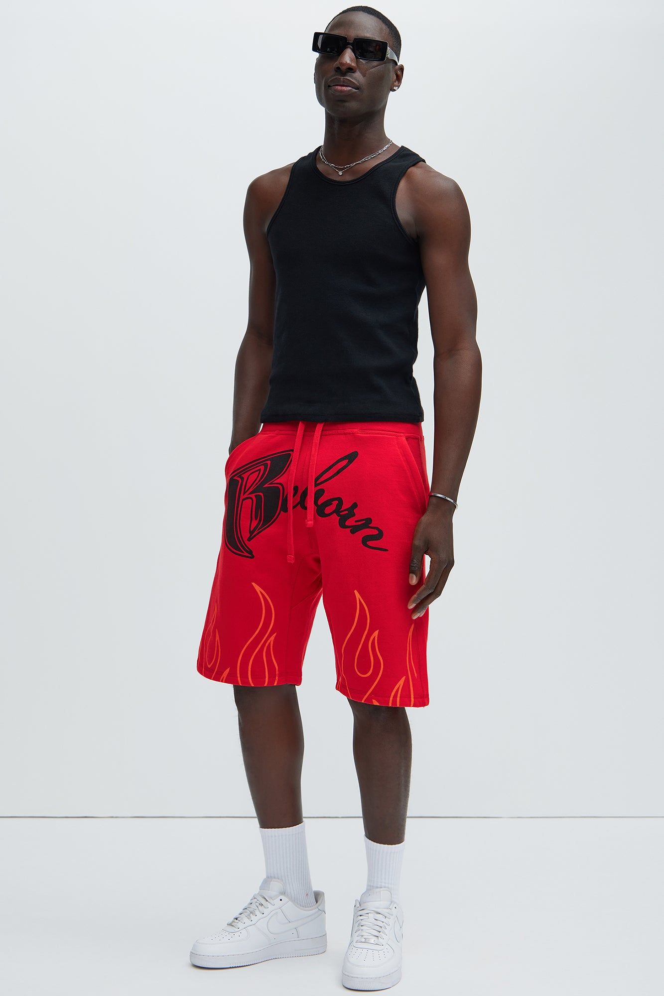 Flame Born Sweatshorts - Red sold by Fashion Nova product image thumbnail 2