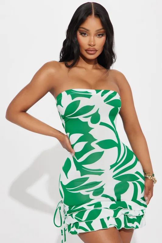 Enchanted Garden Micro Mini Dress - Green/combo sold by Fashion Nova