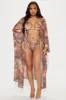 Tranquil Summers Mesh 3 Piece Bikini Set - Brown/combo sold by Fashion Nova