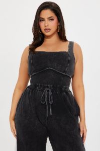 Keep It Up Jumpsuit - Charcoal sold by Fashion Nova