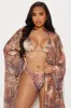Tranquil Summers Mesh 3 Piece Bikini Set - Brown/combo sold by Fashion Nova