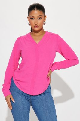 Own Your Values Blouse Top - Fuchsia sold by Fashion Nova
