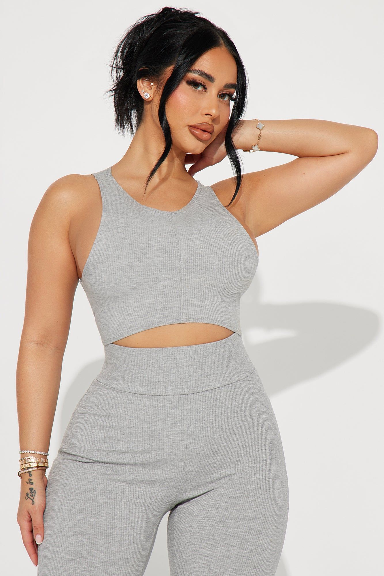 Chelsea Snatched Top - Heather Grey sold by Fashion Nova