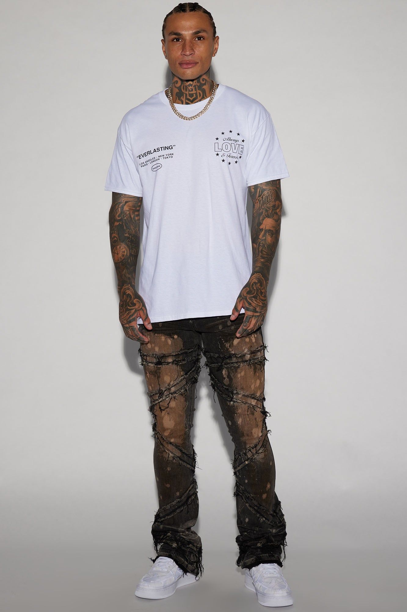 Upright Fray Stacked Skinny Flare Jeans - Black Wash sold by Fashion Nova product image thumbnail 3