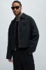 Bordeaux Cropped Chore Jacket - Black sold by Fashion Nova