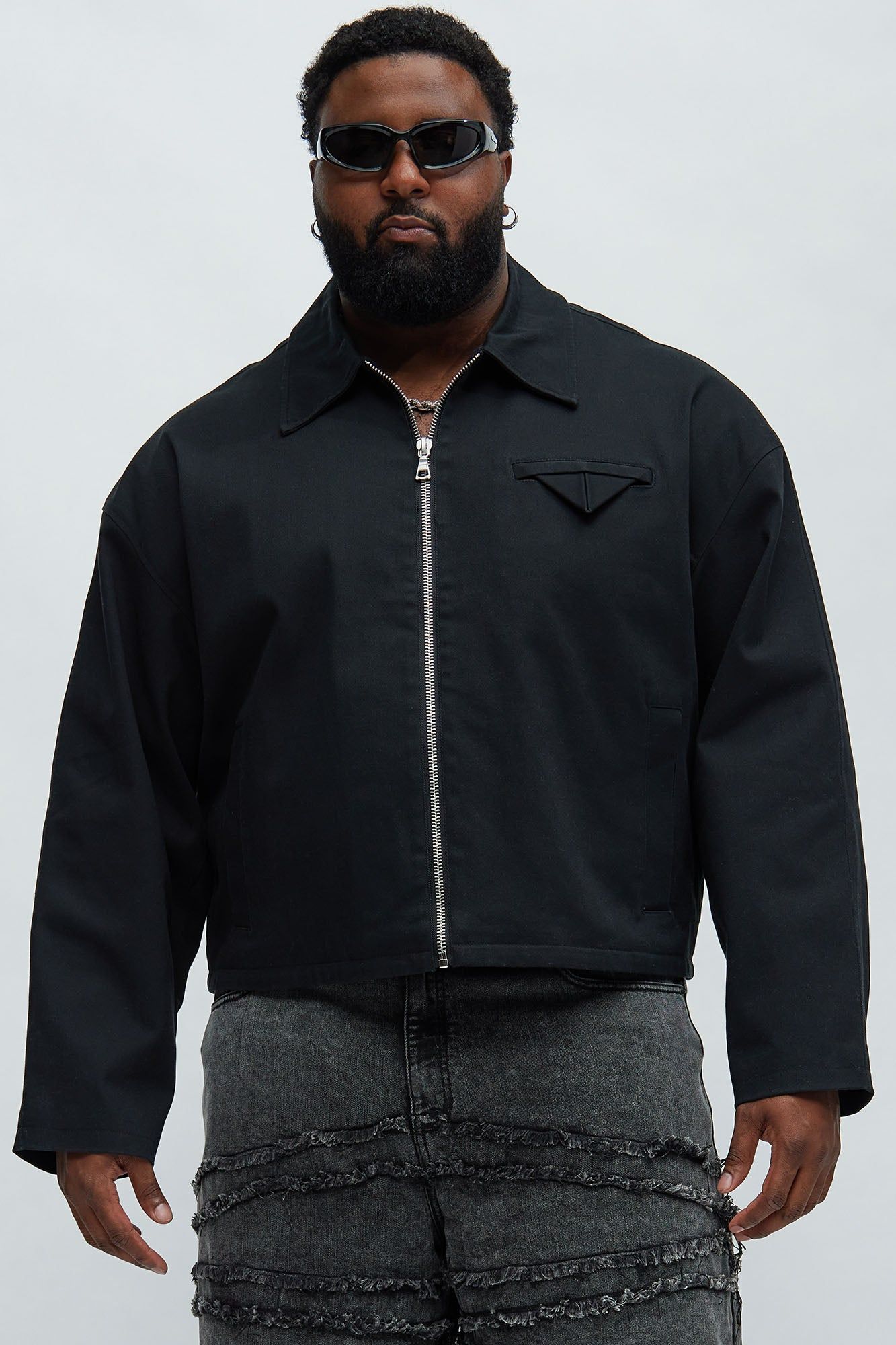 Bordeaux Cropped Chore Jacket - Black sold by Fashion Nova product image thumbnail 5