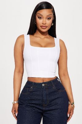 Eliza Corset Top - White sold by Fashion Nova