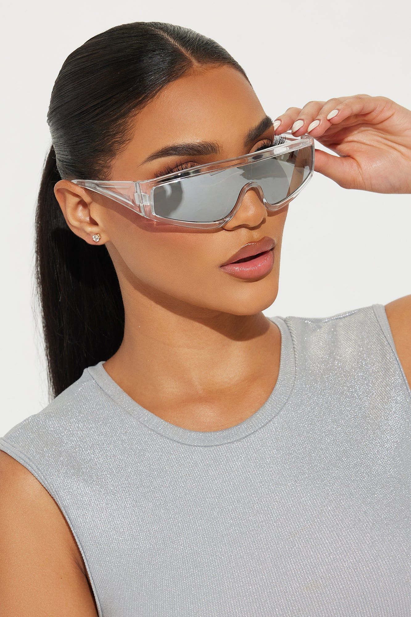 Its Not Over Sunglasses - Clear/Silver sold by Fashion Nova