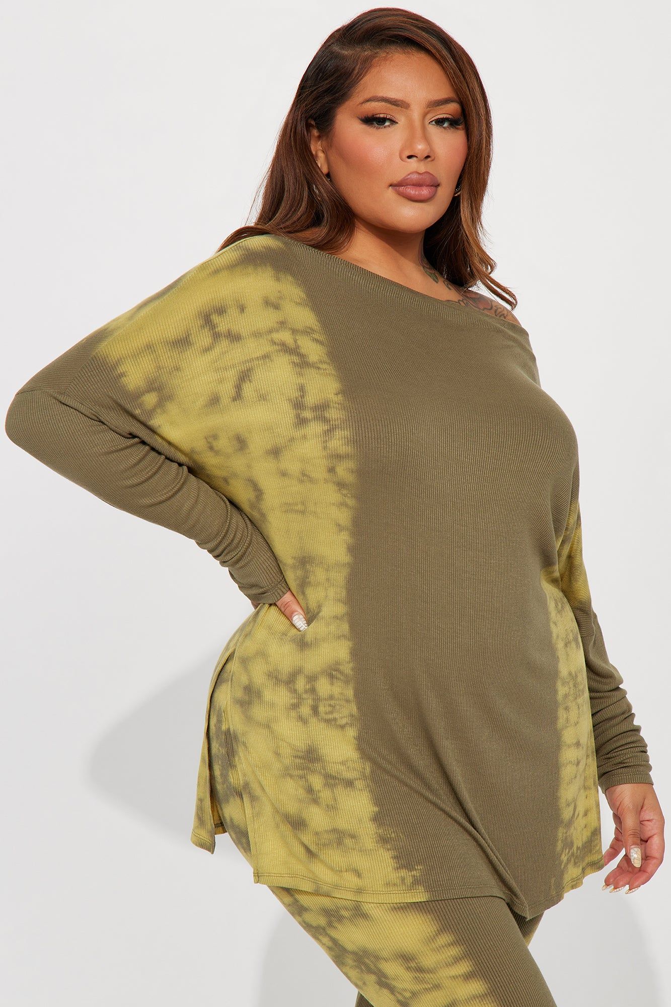 Groundbreaking Tie Dye Legging Set - Olive/combo sold by Fashion Nova product image thumbnail 5