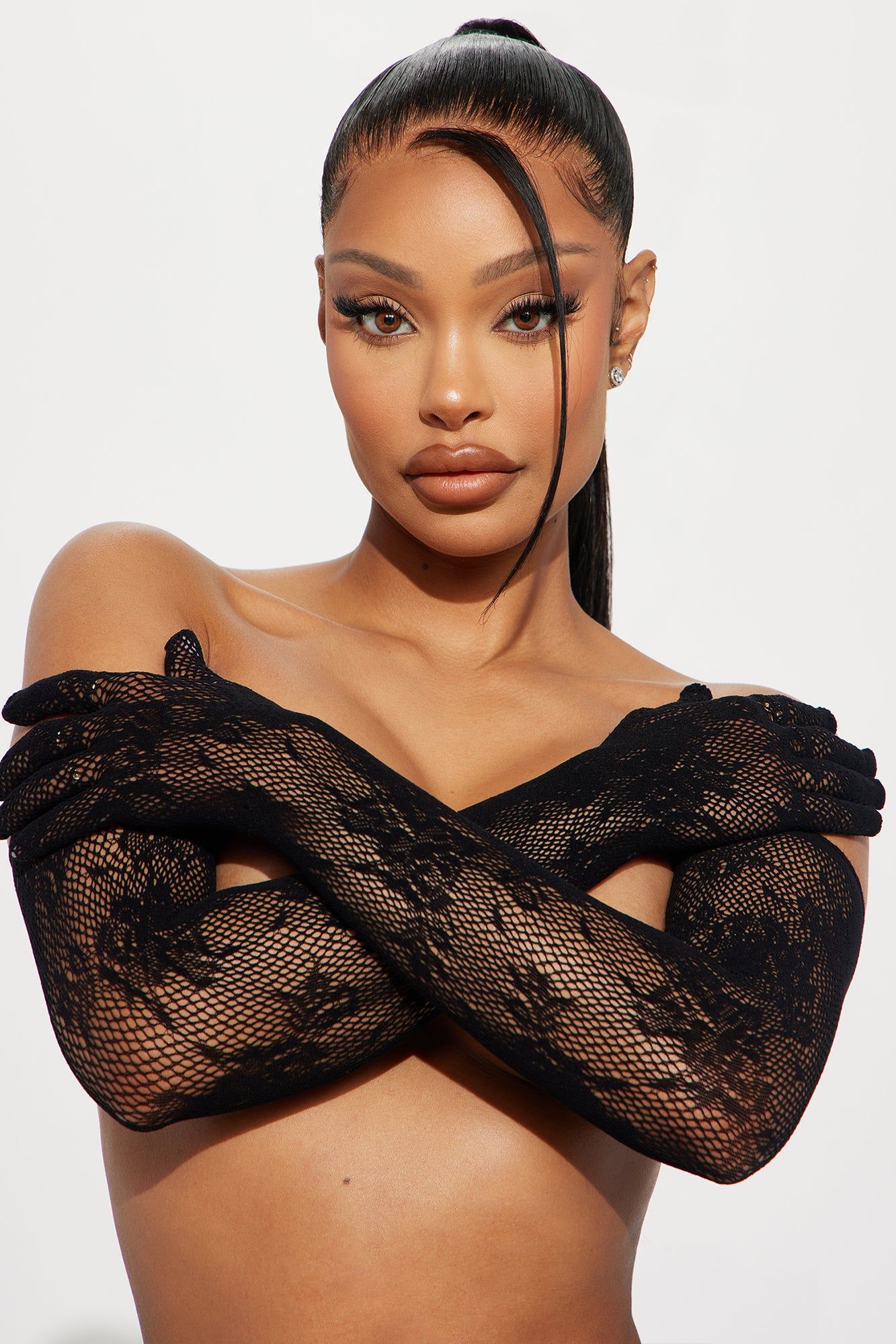 Sultry Touch Lace Gloves - Black sold by Fashion Nova
