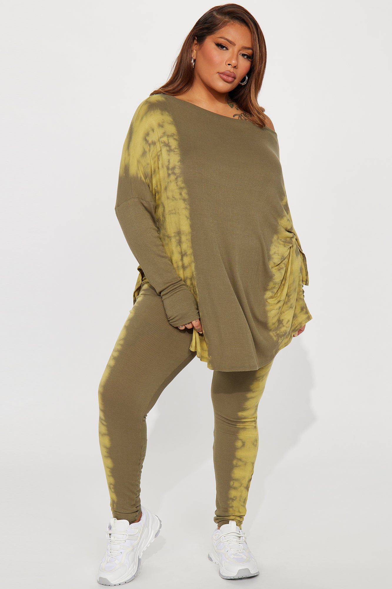 Groundbreaking Tie Dye Legging Set - Olive/combo sold by Fashion Nova product image thumbnail 4
