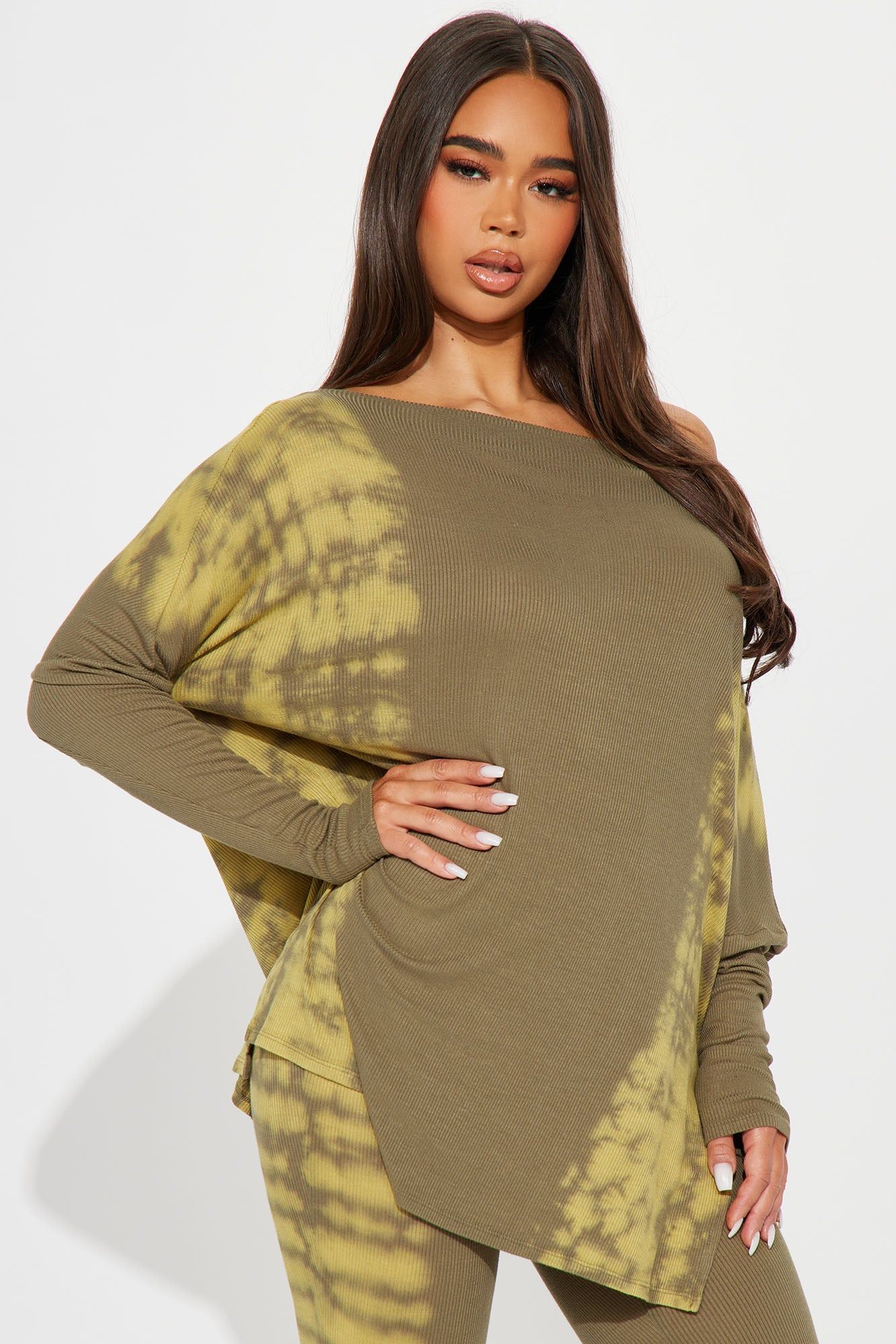 Groundbreaking Tie Dye Legging Set - Olive/combo sold by Fashion Nova product image thumbnail 2