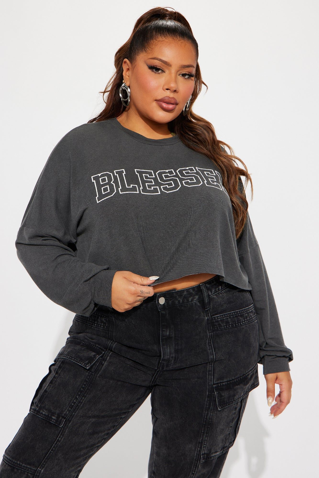 Stay Blessed Washed Graphic Tee - Charcoal sold by Fashion Nova product image thumbnail 4