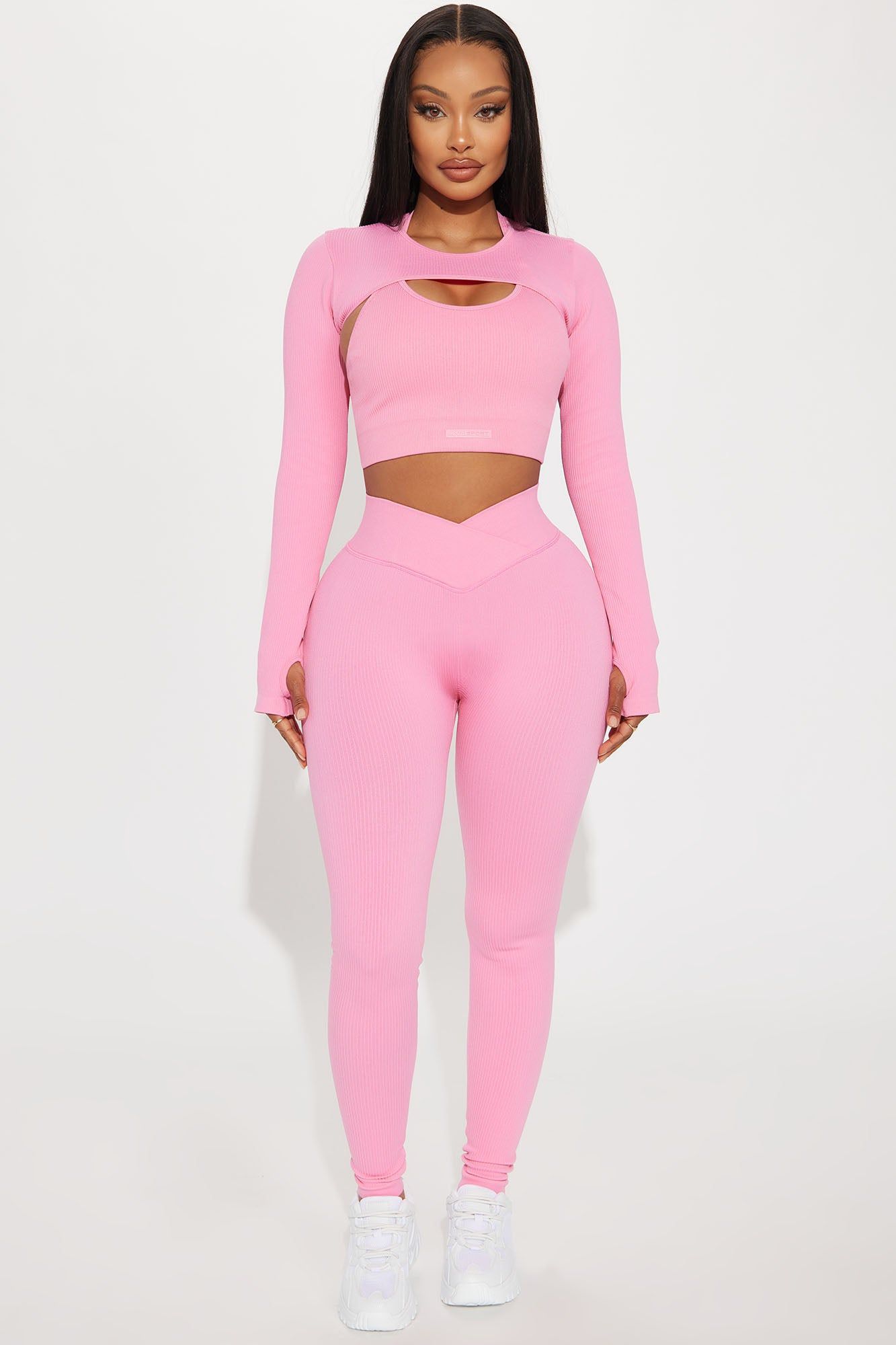 Namaste Seamless 2 Piece Active Top - Hot Pink sold by Fashion Nova