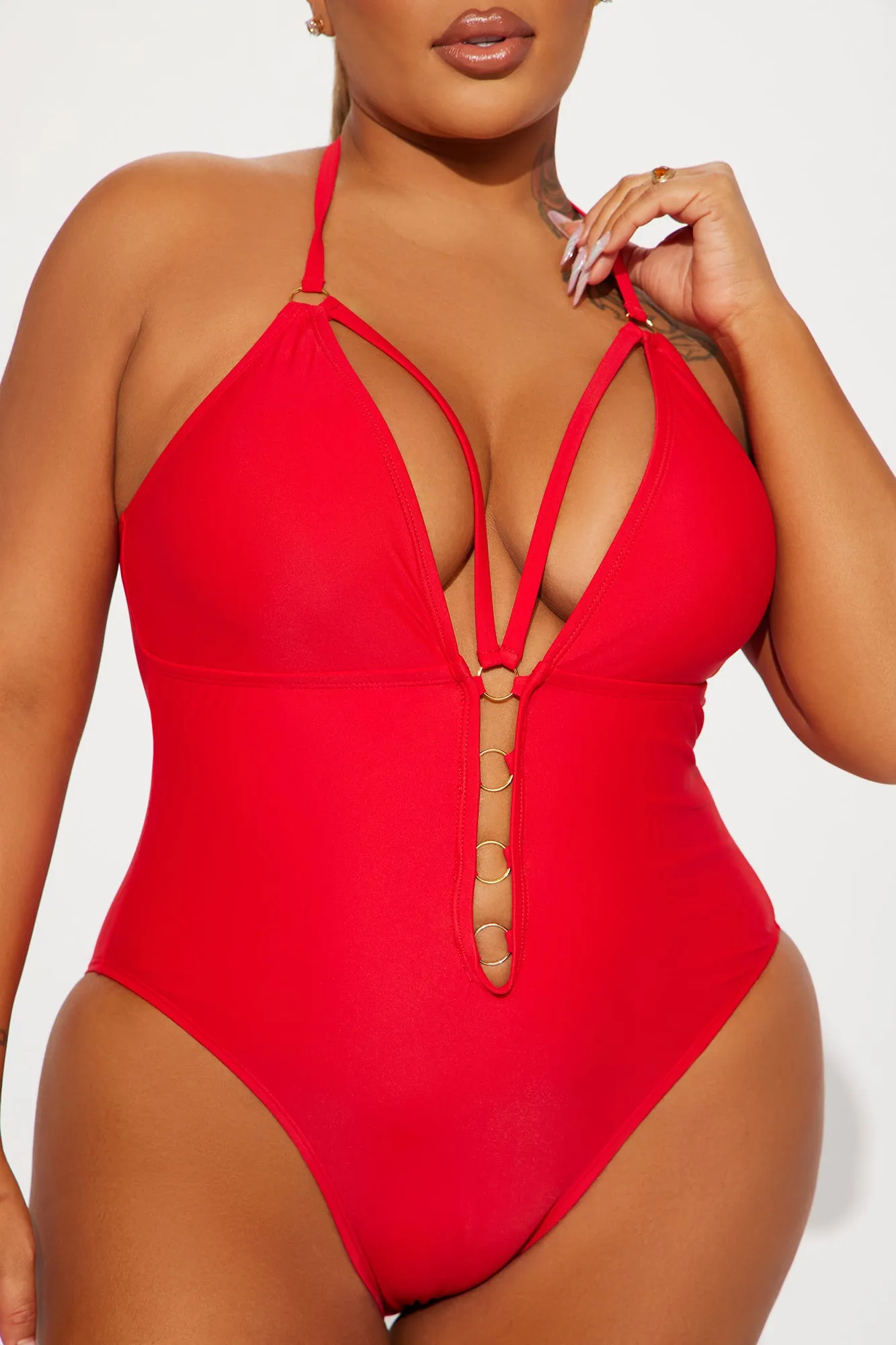 Tiana Halter 1 Piece Swimsuit - Red sold by Fashion Nova product image thumbnail 5