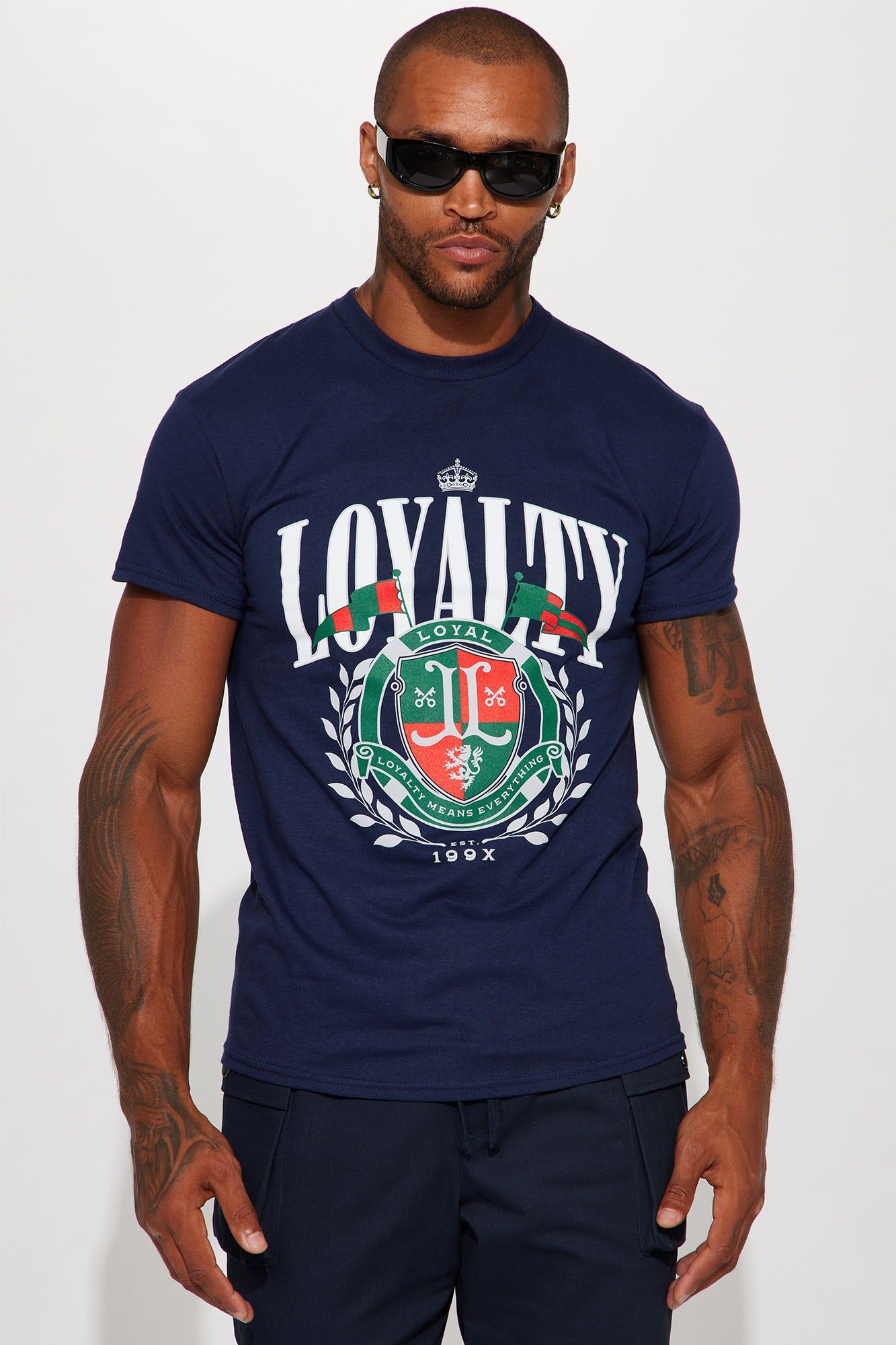 Loyal Means Everything Short Sleeve Tee - Navy sold by Fashion Nova