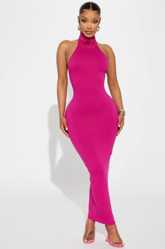 Nala Backless Maxi Dress - Fuchsia sold by Fashion Nova