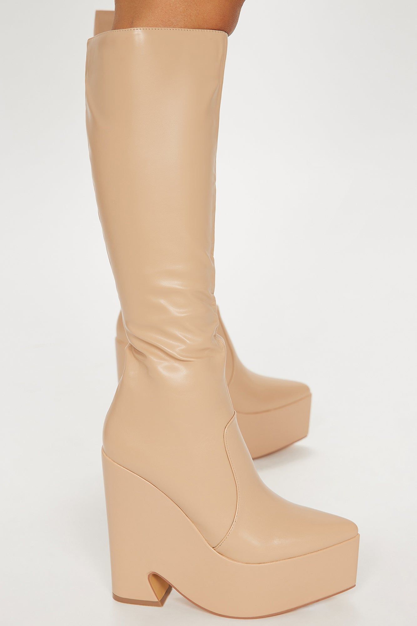 Miss Confident Knee High Heeled Boots - Nude sold by Fashion Nova product image thumbnail 2