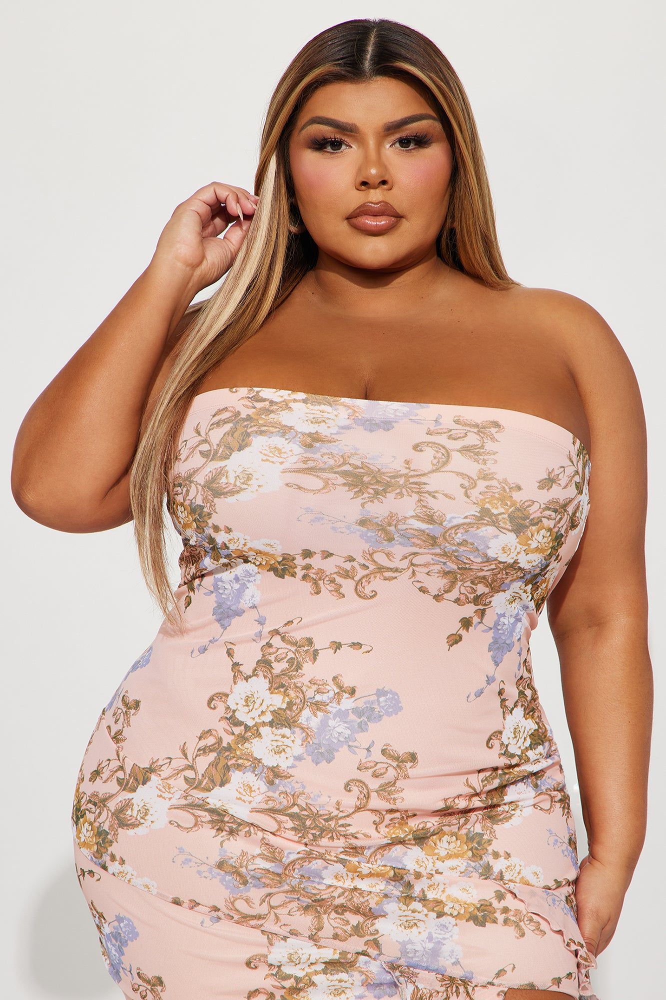 Jocelyn Mesh Maxi Dress - Coral/combo sold by Fashion Nova product image thumbnail 5