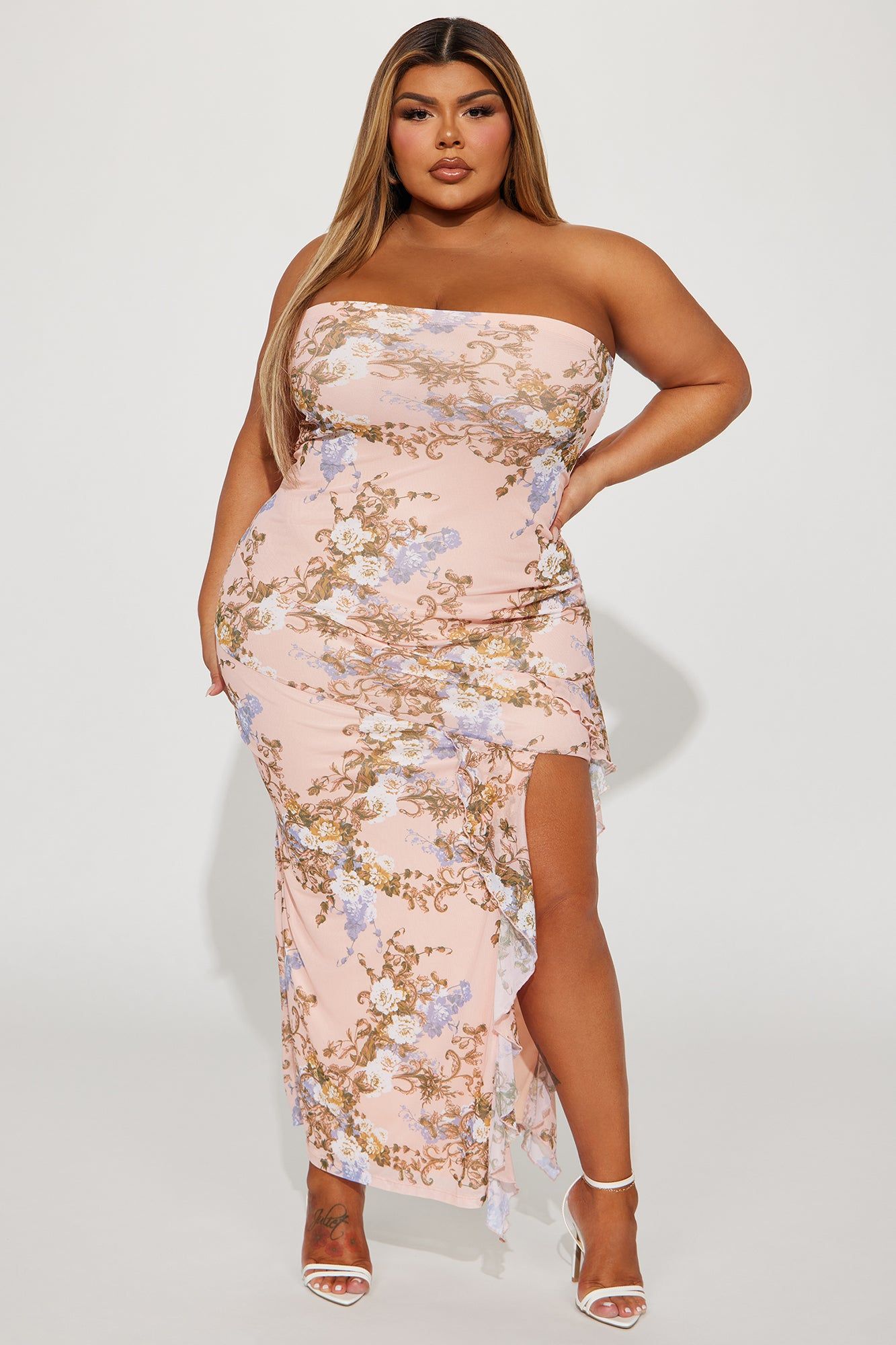 Jocelyn Mesh Maxi Dress - Coral/combo sold by Fashion Nova product image thumbnail 4
