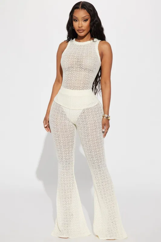 That's My Vibe Textured Pant Set - Ivory sold by Fashion Nova