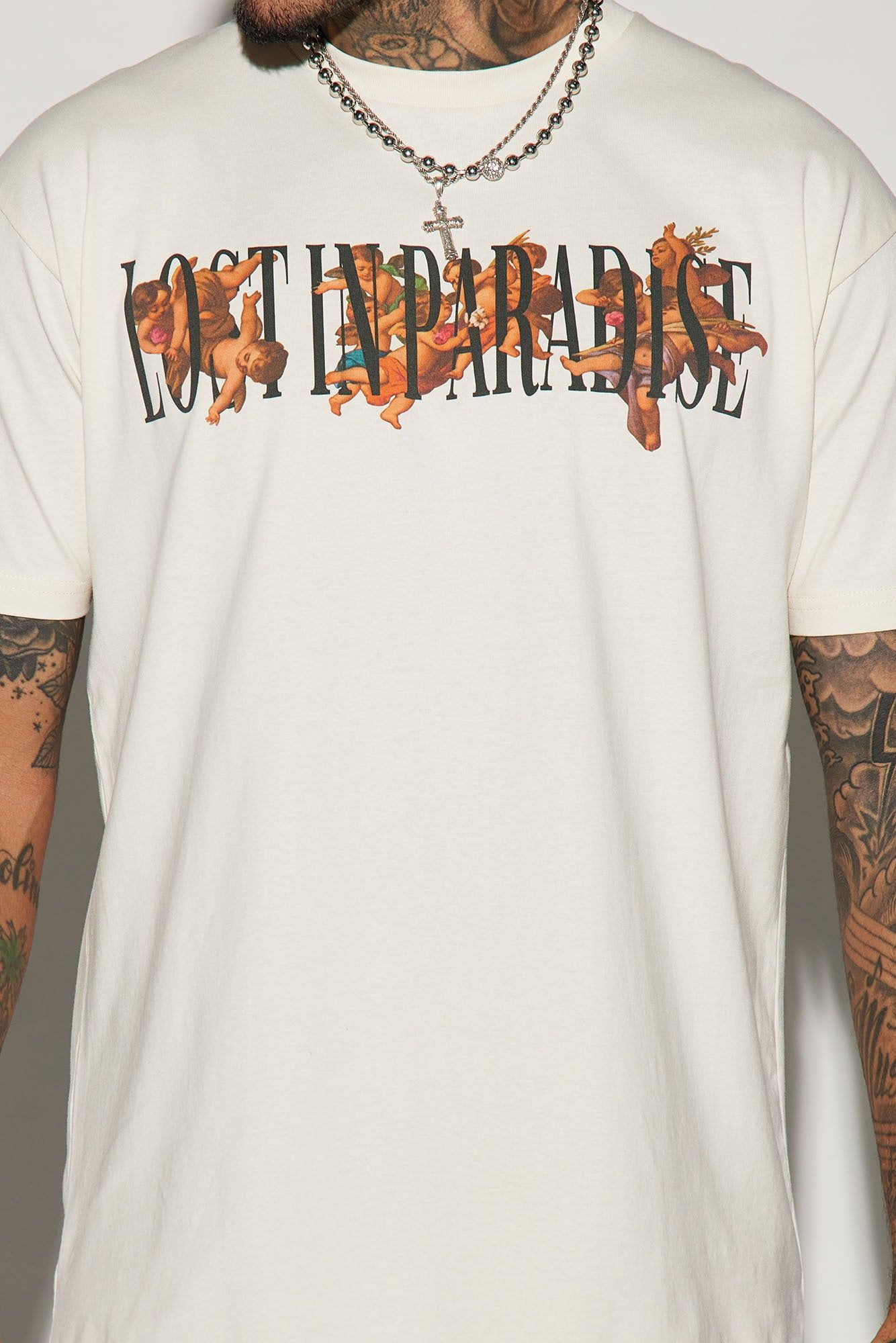 Lost Paradise Angels Short Sleeve Tee - Off White sold by Fashion Nova product image thumbnail 3