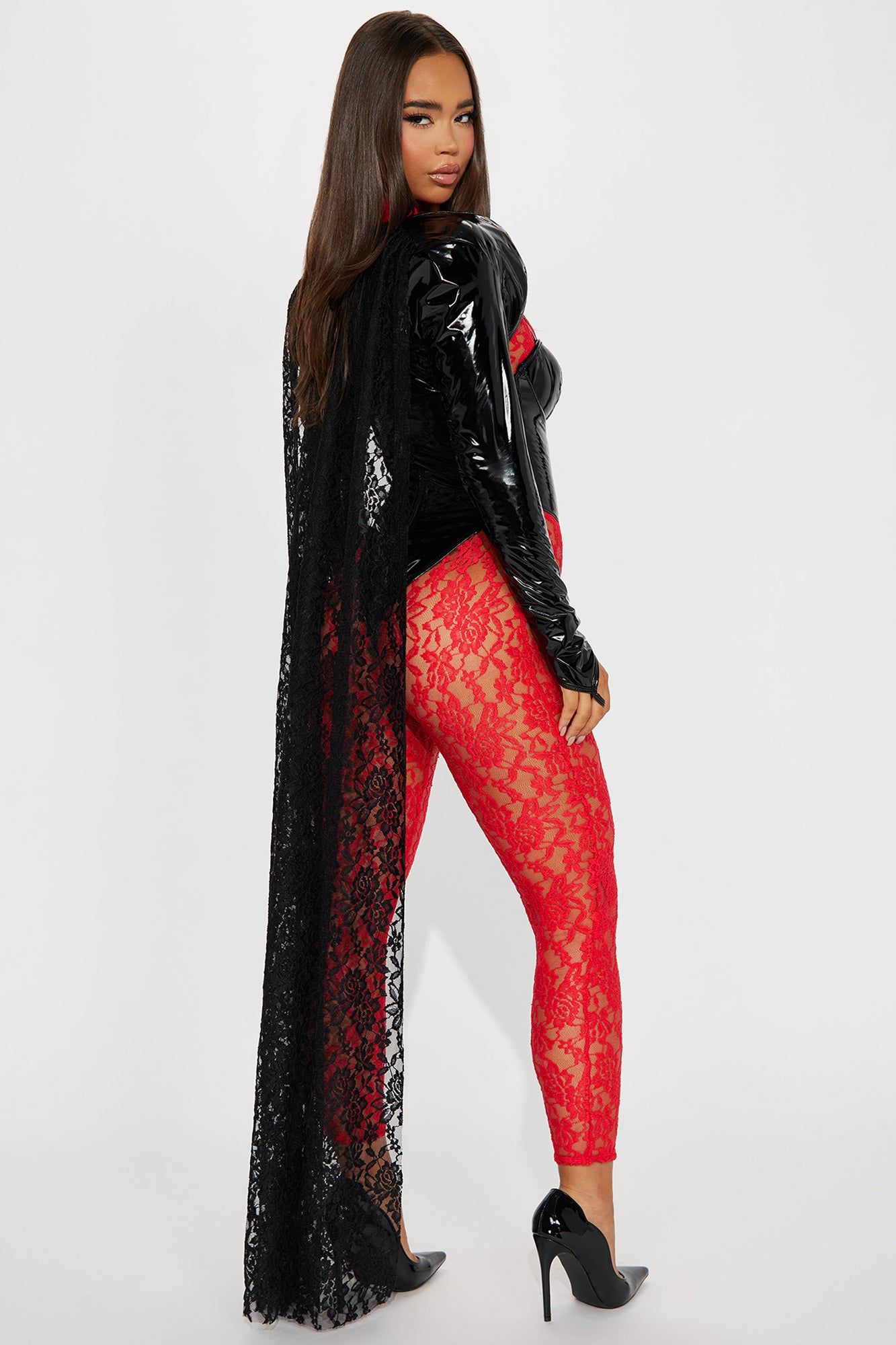 Lusty Lace Vampire 3 Piece Costume Set - Red/Black sold by Fashion Nova product image thumbnail 3