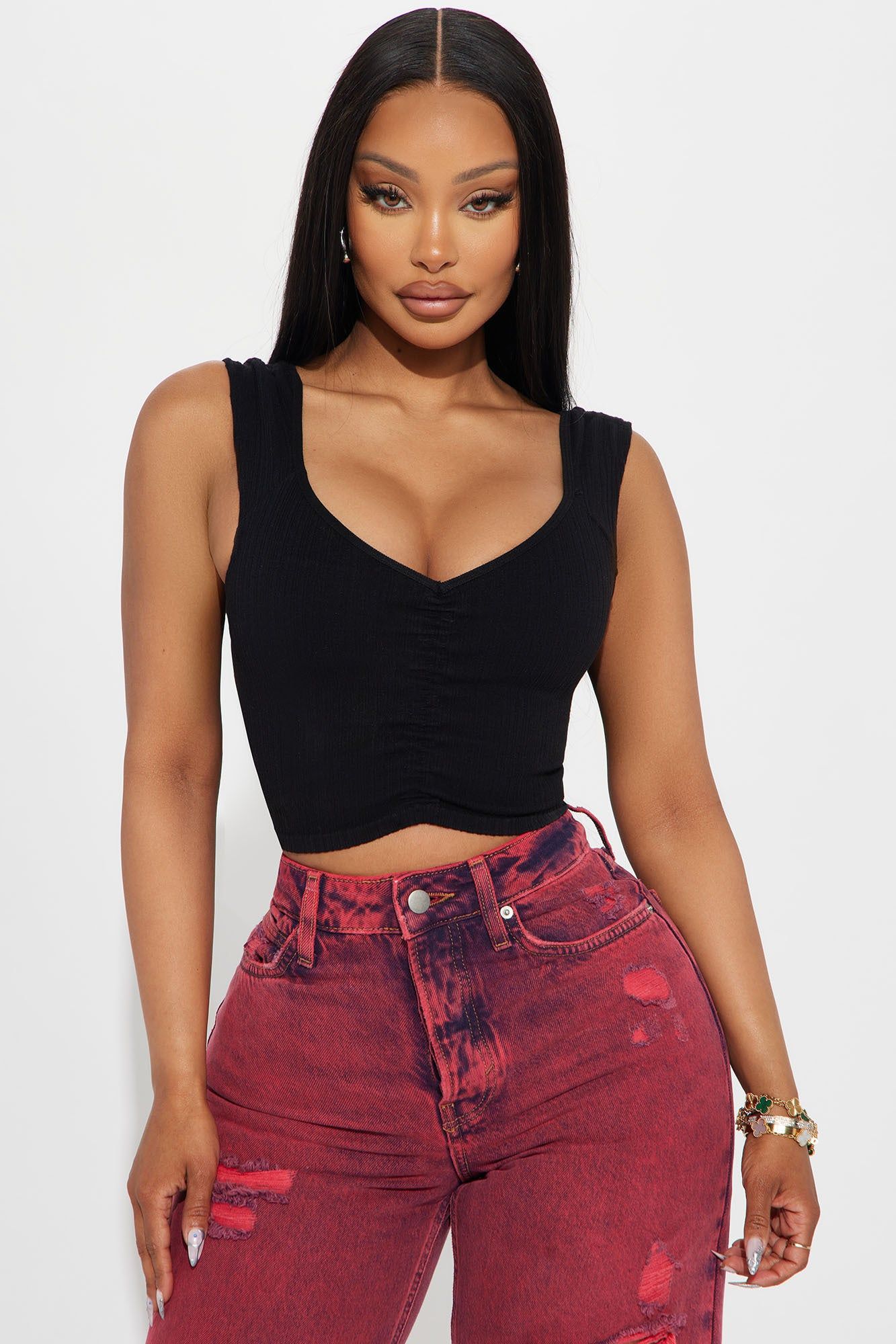 Whitney Seamless Top - Black sold by Fashion Nova