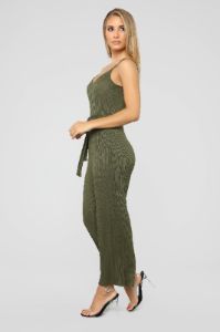 Amsterdam Ribbed Jumpsuit - Olive sold by Fashion Nova