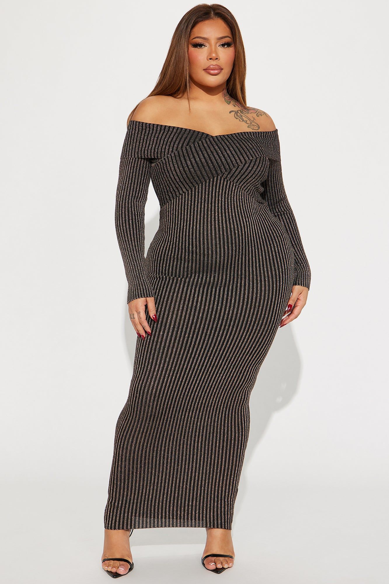 Mackenzie Sweater Maxi Dress - Brown Combo sold by Fashion Nova product image thumbnail 4