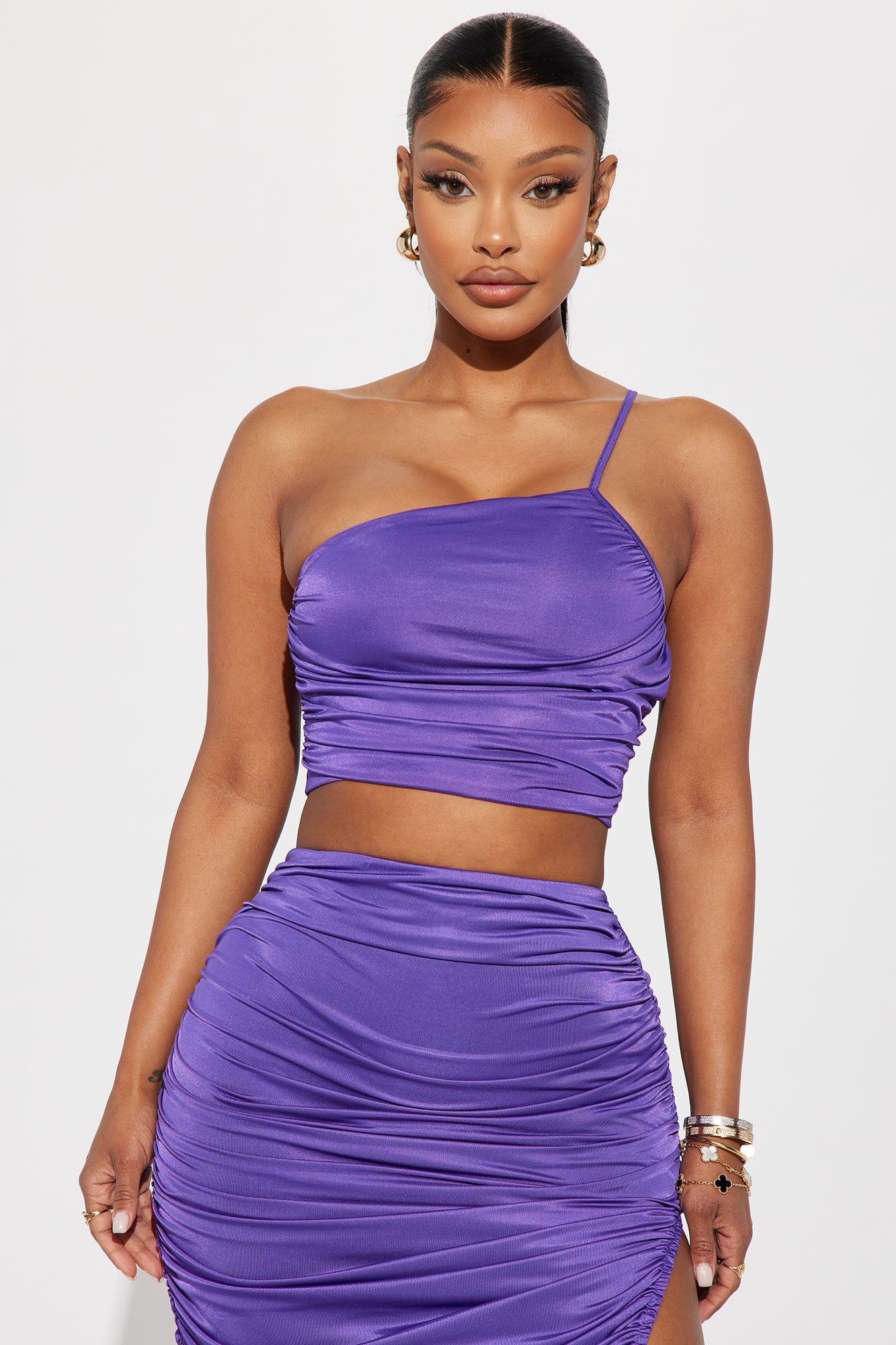 Gabrielle Ruched Skirt Set - Purple sold by Fashion Nova product image thumbnail 2
