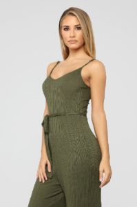 Amsterdam Ribbed Jumpsuit - Olive sold by Fashion Nova