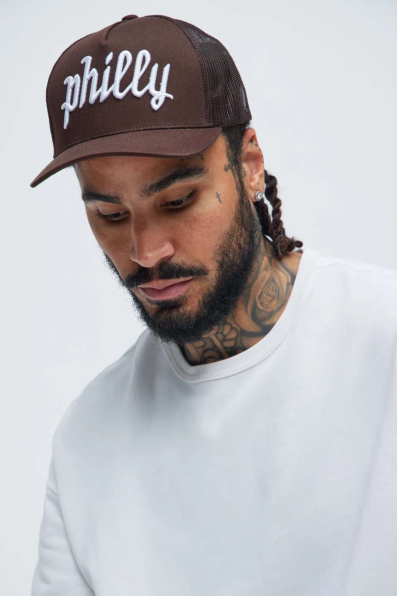 Philadelphia Twill Trucker Hat - Dark Brown sold by Fashion Nova