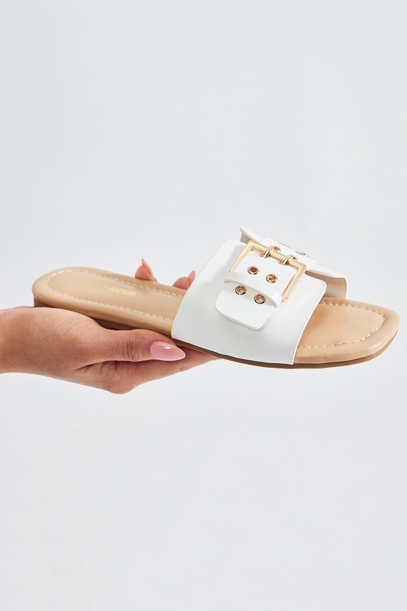 Outside The Office Flat Sandals - White sold by Fashion Nova product image thumbnail 3