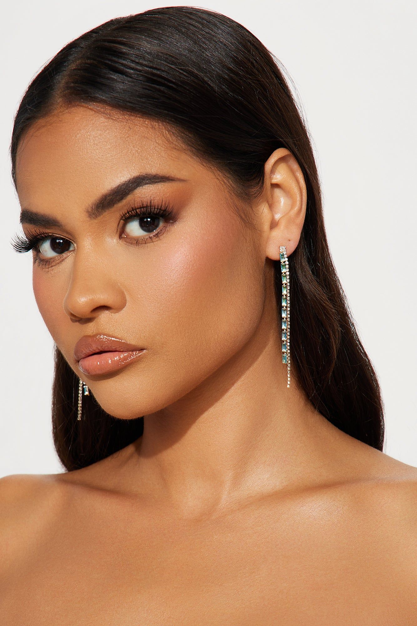 Date Night Downtown Earrings - Aqua sold by Fashion Nova