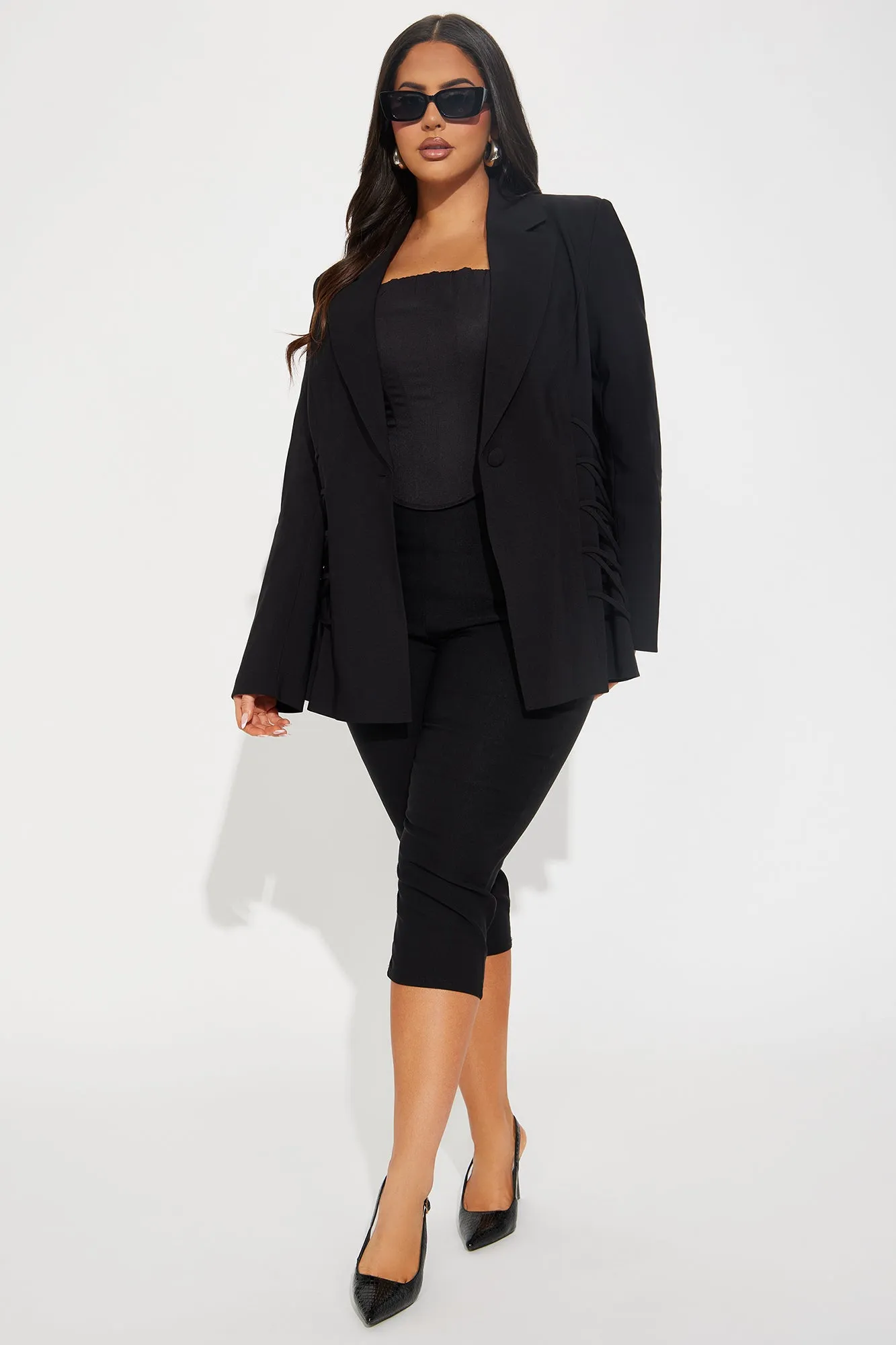 Camille Lace Up Blazer - Black sold by Fashion Nova product image thumbnail 5