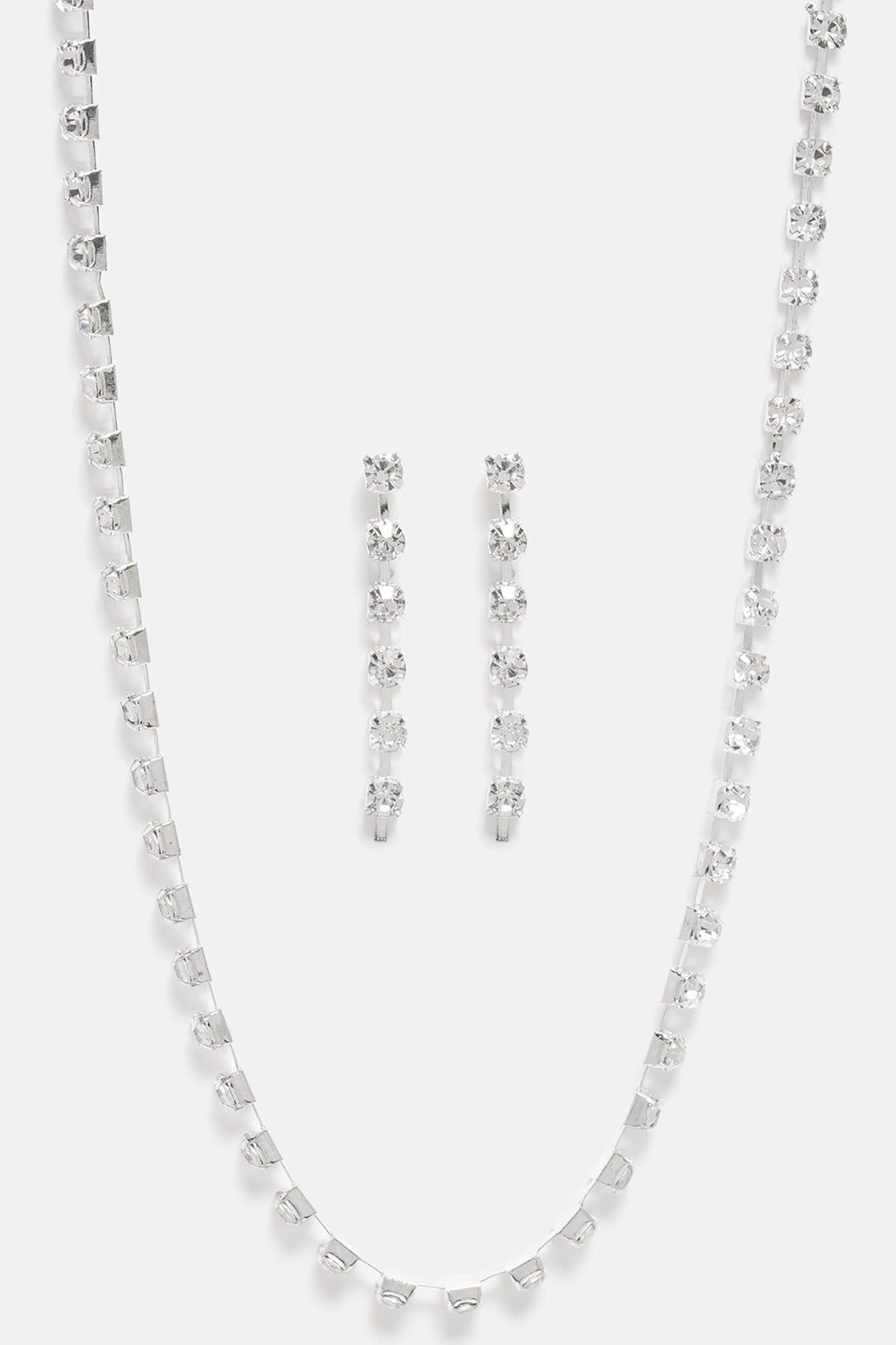Classy Dame Necklace And Earring Set - Silver sold by Fashion Nova product image thumbnail 2