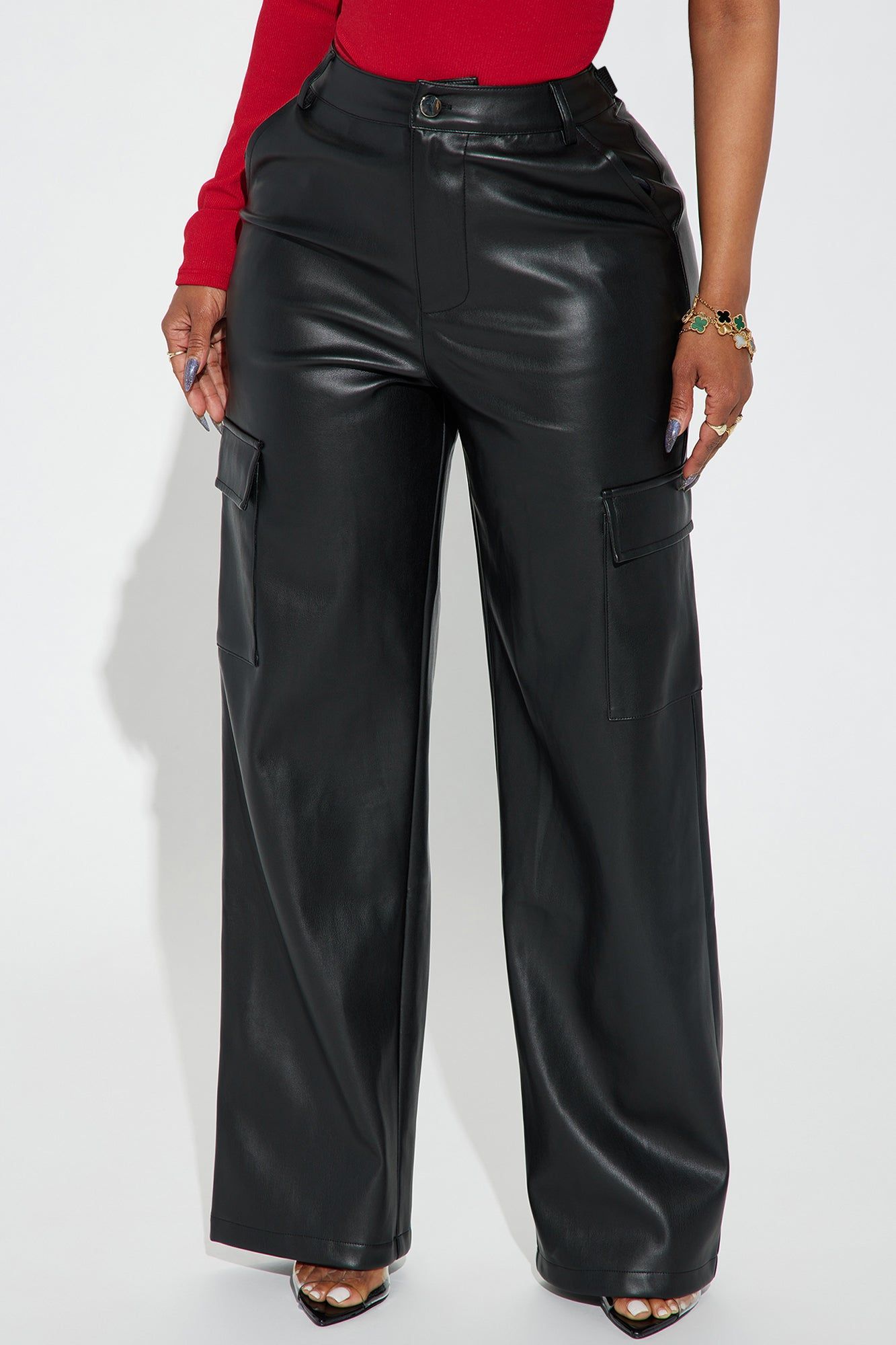 Zora Faux Leather Cargo Pant - Black sold by Fashion Nova product image thumbnail 2