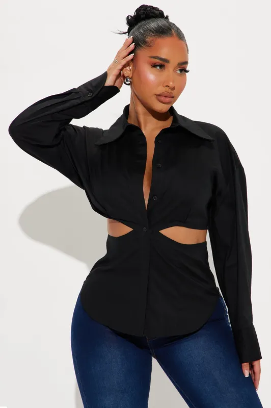 Waisting My Time Shirt - Black sold by Fashion Nova