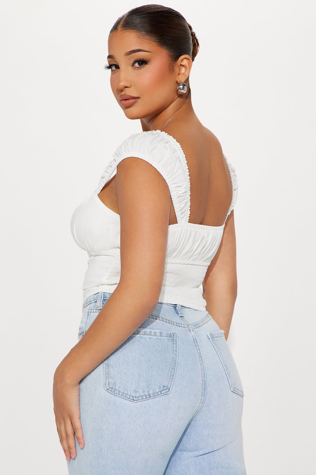 In Between Us Linen Corset Top - White sold by Fashion Nova product image thumbnail 3